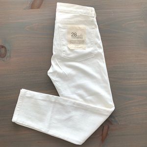 J. Crew white jeans.